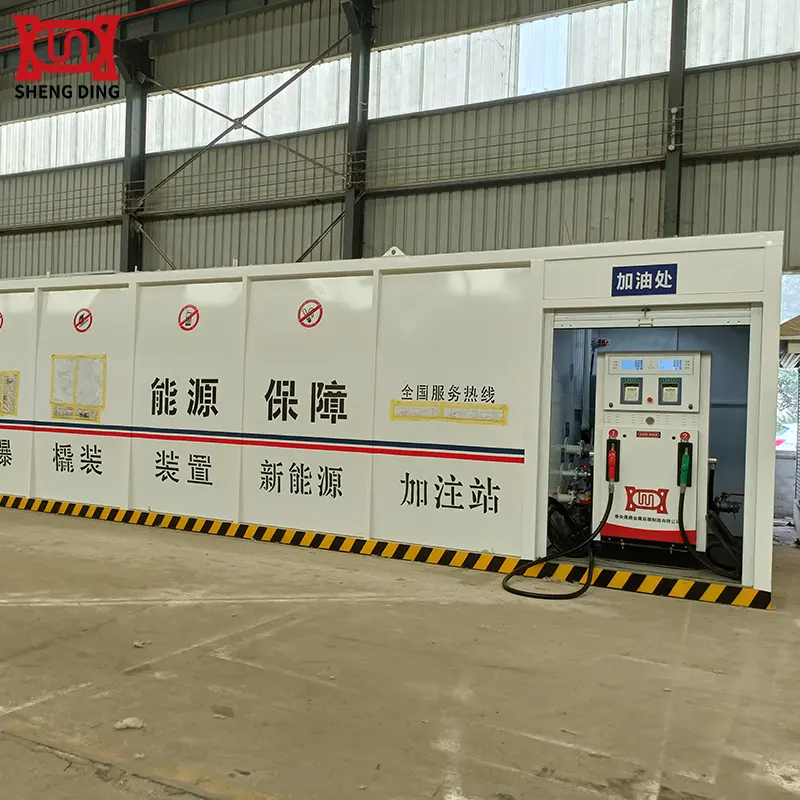 Skid-Mounted Gas Station Undergoing Factory Quality Inspection Skid-Mounted Gas Station Undergoing Factory Quality Inspection