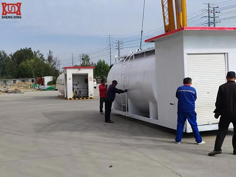 Mobile Gas Station Being Installed on Site