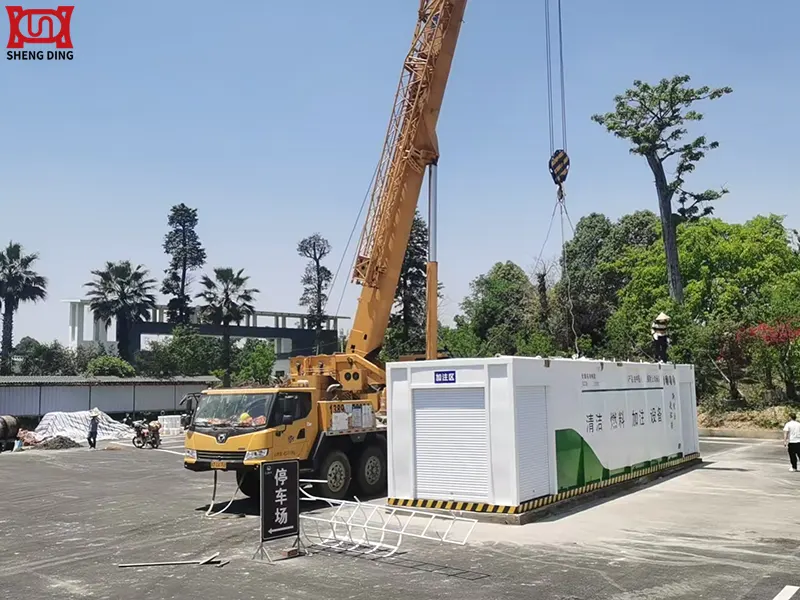 Skid-Mounted Fuel Station Under Installation Skid-Mounted Fuel Station Under Installation