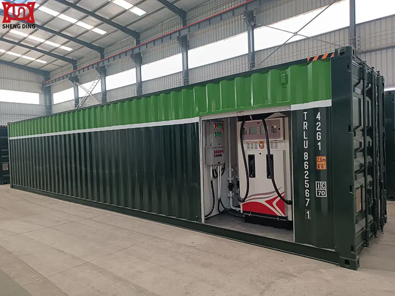 Skid-Mounted Fuel Station Undergoing Factory Inspection Skid-Mounted Fuel Station Undergoing Factory Inspection