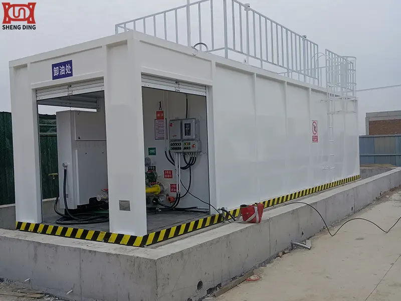 Skid-Mounted Fuel Station Equipment Under Maintenance Skid-Mounted Fuel Station Equipment Under Maintenance