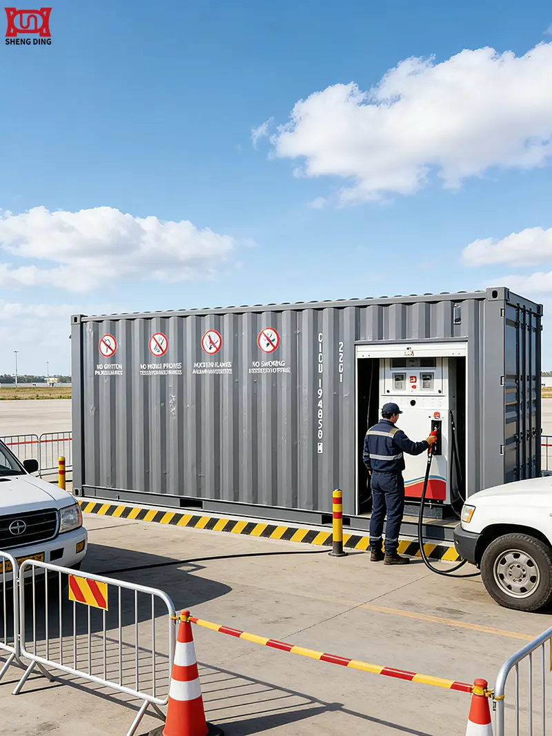 On-Site Refueling in Progress at the Skid-Mounted Fueling Station