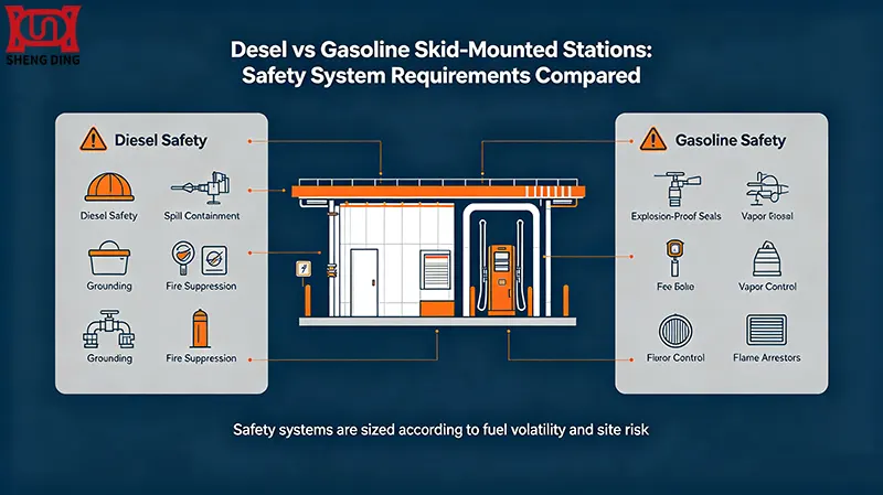 Diesel vs Gasoline Skid-Mounted Stations: Safety System Requirements Compared