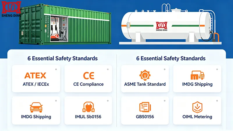 6 essential safety standards for skid-mounted fuel station export including ATEX CE ASME IMDG GB50156 and OIML certifications 6 essential safety standards for skid-mounted fuel station export including ATEX CE ASME IMDG GB50156 and OIML certifications