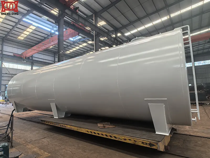 Small self bunded tank for mobile fuel operations refueling excavator on construction site Small self bunded tank for mobile fuel operations refueling excavator on construction site