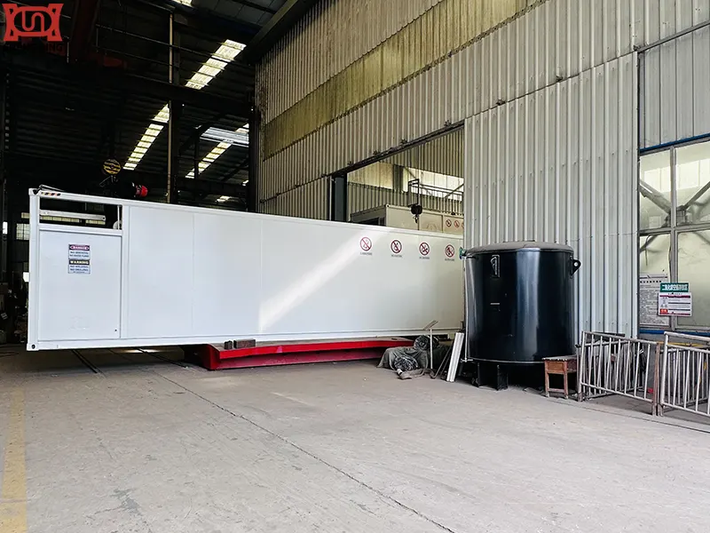 Pre-shipment inspection of mobile fuel station before international import