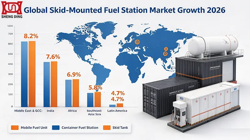 Global skid-mounted fuel station market growth comparison by region 2026 Global skid-mounted fuel station market growth comparison by region 2026