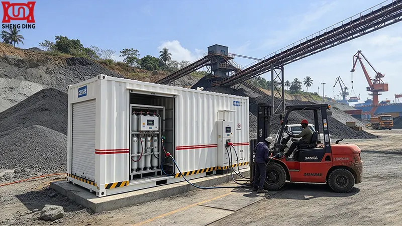 Mobile CNG refuelling unit serving mining and port operations in India Mobile CNG refuelling unit serving mining and port operations in India